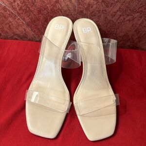 bp Nude Clear-Strap Slide Mules